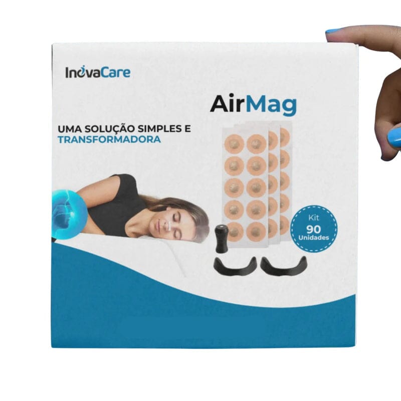 Air Mag - Dilatador Nasal Magnético + BRINDE (50 Adesivos)