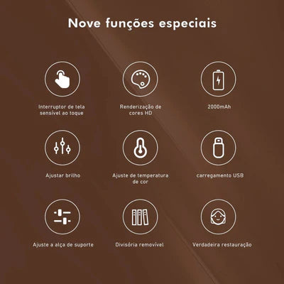 Make Pro - Nécessaire de Couro com Espelho LED + Brinde Exclusivo (Kit 13 Pincéis Beauty Soft)