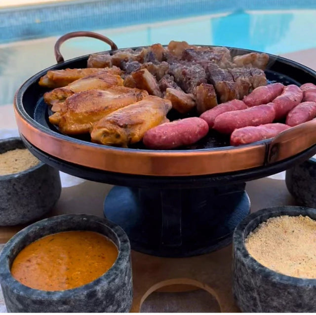 MaxGrill: Kit Churrasco Giratório Completo com Jogo 9 Peças + BRINDE ESPECIAL